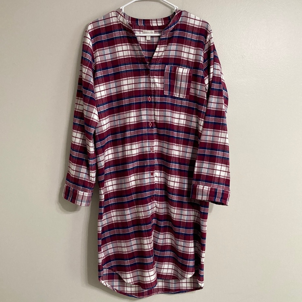 Garnet Hill 100% Organic Pima Cotton Sleep Shirt Dress